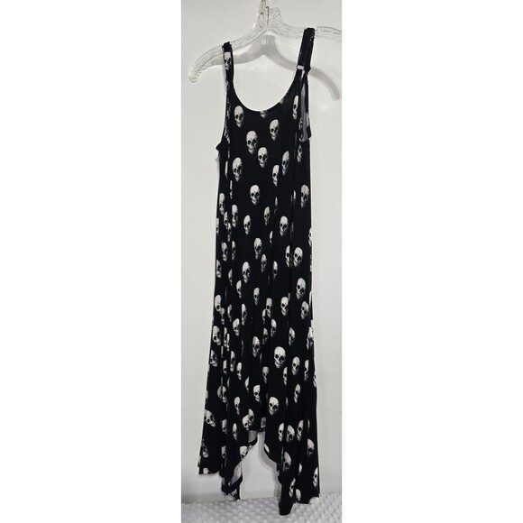 Torrid Skull Super Soft Knits Hi Low Maxi Dress Plus Size 0 Gothic Skulls Lounge - Picture 2 of 12